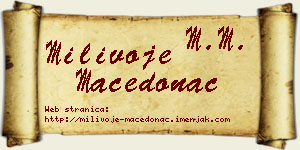 Milivoje Macedonac vizit kartica